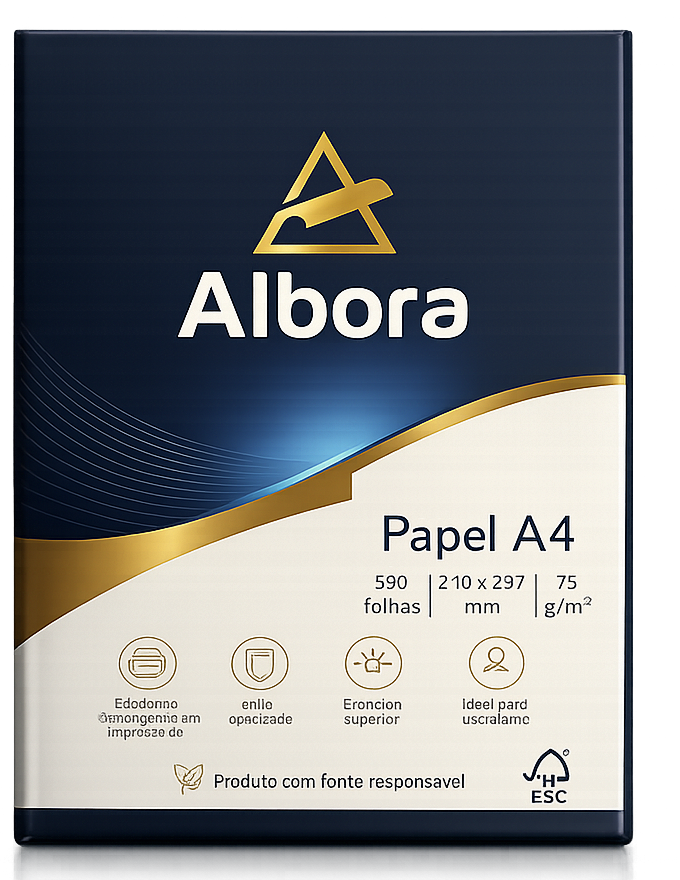 Embalagem frontal do Papel A4 Albora
